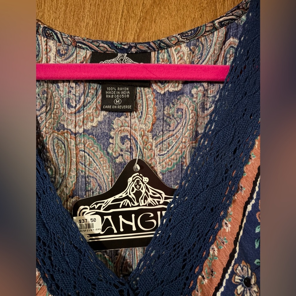 Angie Women's Boho Paisley Blouse Medium - Picture 4 of 4